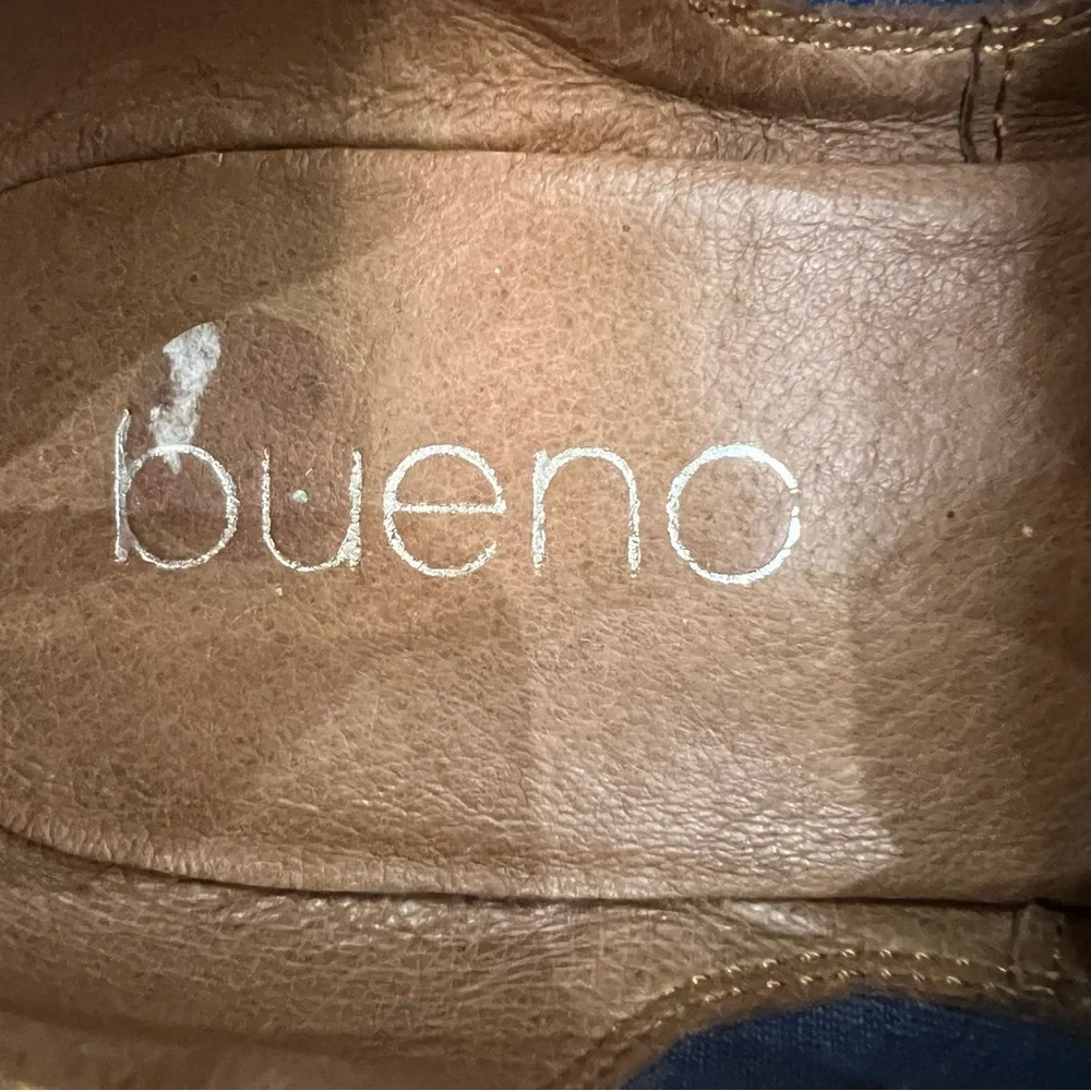 Bueno Turkey soft blue leather molded detail slip on shoes slides EU 40 US 9-9.5 - Picture 11 of 13